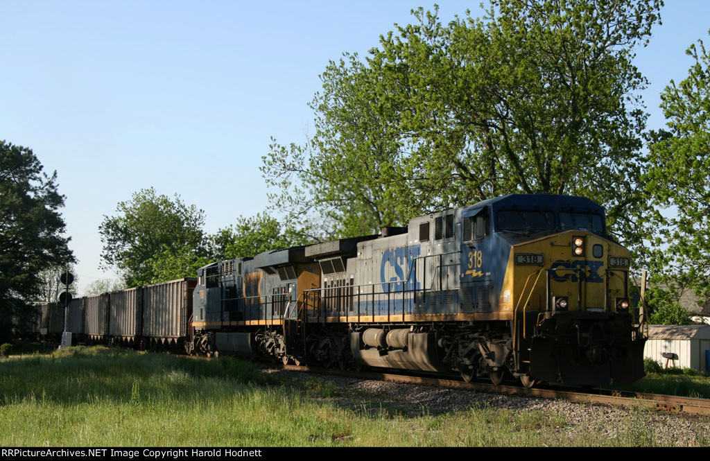 CSX 319 & 768 lead empty coal train U361-19 northbound